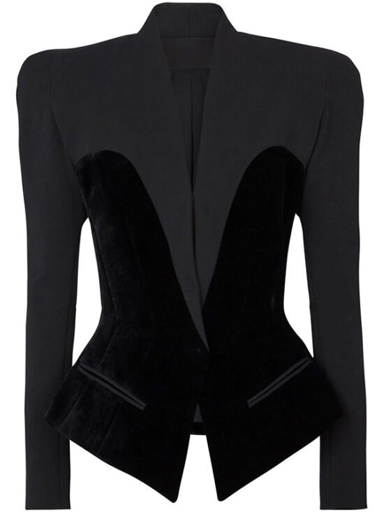 Fashion Slim Fit Velvet Blazer Suitable For Business Casual