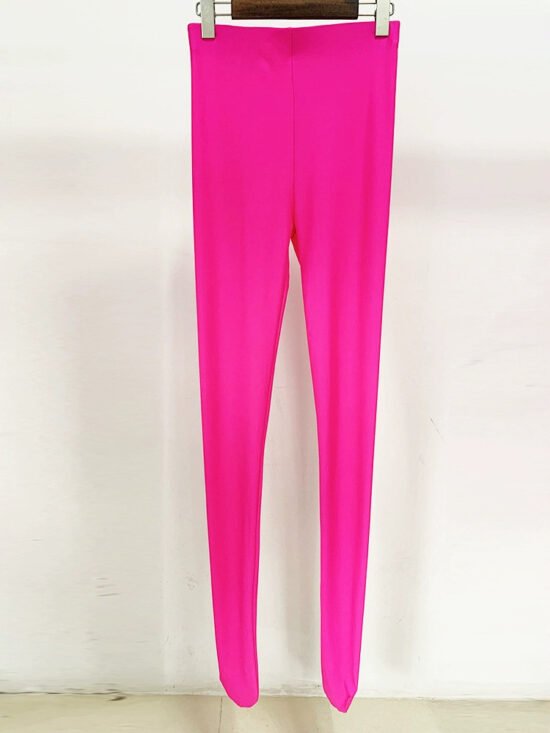 Fluorescent Pink High-Stretch Leggings