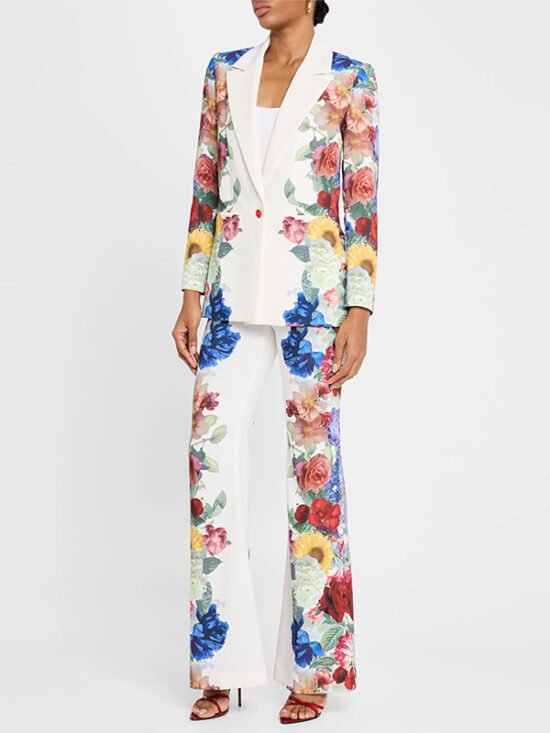Fashionable Digital Print Suit Jacket Set