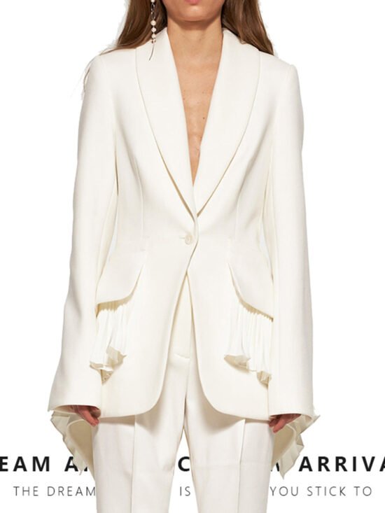 Chic Design Blazer For Women With Pleated Detailing
