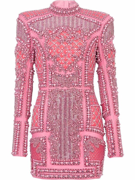 Elegant Sequin Bodycon Dress With Stand Collar